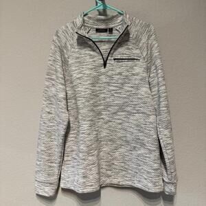 Marc Anthony Mens Gray Speckle Speckle Slim Fit 1/4 Zip Jacket Shirt | Size S